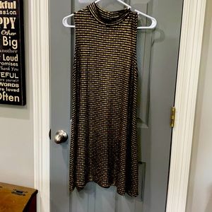 Black and gold shimmer swing dress